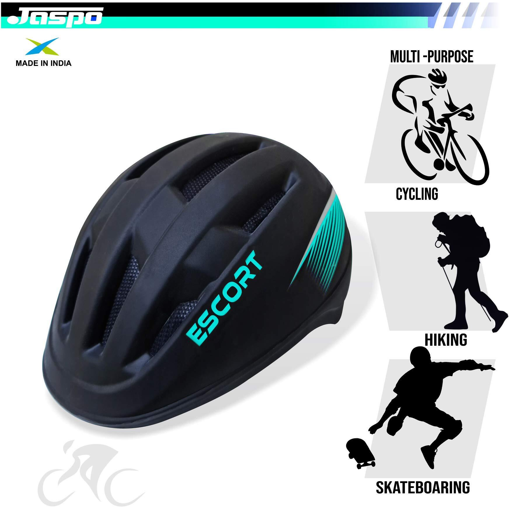 jaspo Multi Utility Sports Helmet for Cycling, Skating, Skateboarding (Turquoise, Small)