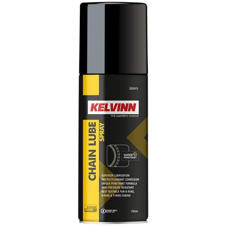 KELVINN Bike Chain Lube, 150ml- Tear & Noise-Reducing Lubricant for Rain & Corrosion Protection | Prevents Sling-off & Chain Breakage | Extends Chain Life  Gold