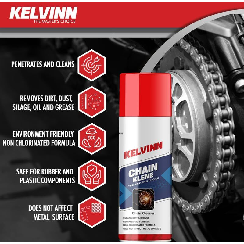 KELVINN Chainklene Pro, 100ml Advanced Bike Chain Cleaner with High-Pressure Deep-Clean Spray | Ensures Peak Efficiency & Smooth Power Transmission