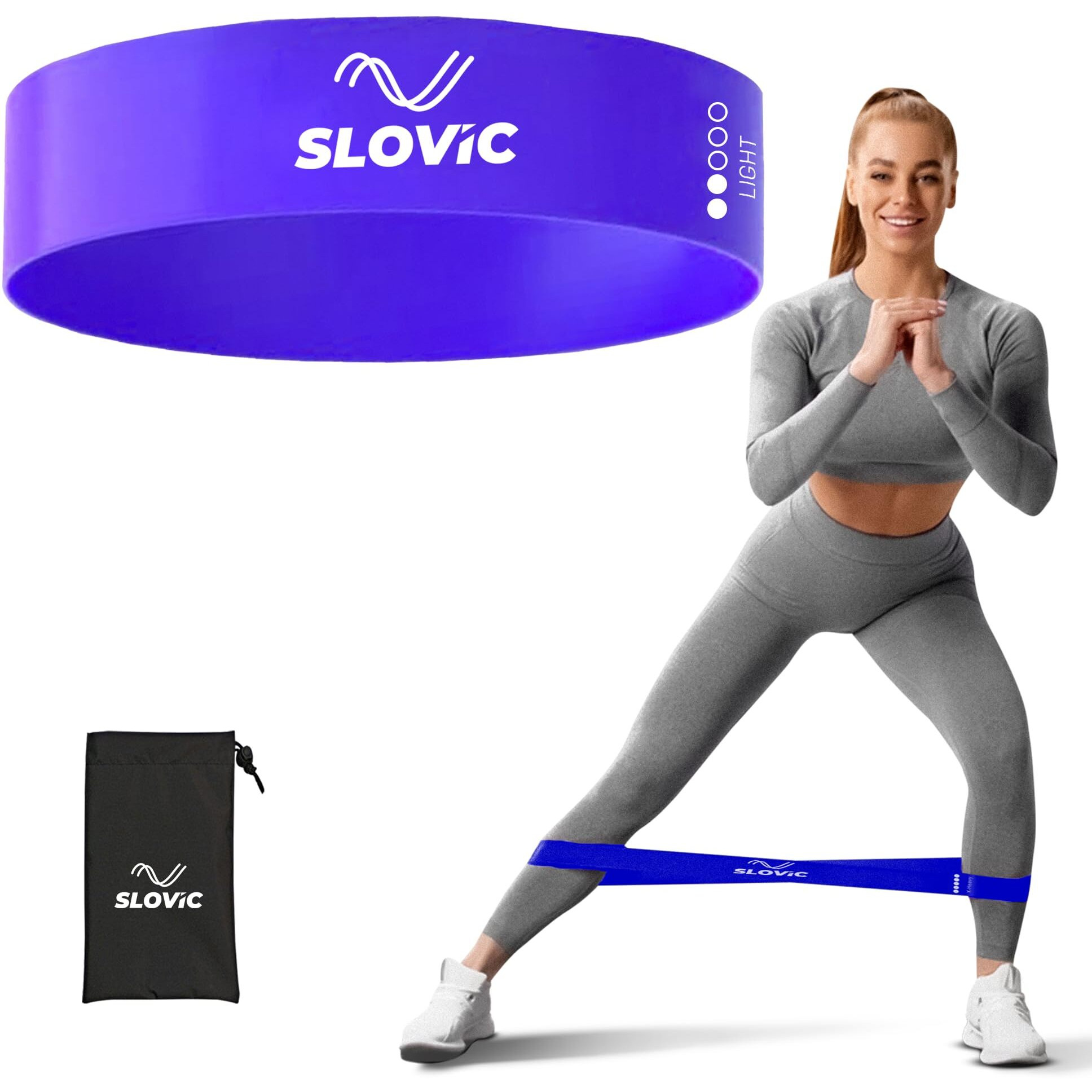 SLOVIC Resistance Loop Bands 100% Natural Latex Exercise Bands with 1 Year Warranty Mini Resistance Loop Band for Full Body Exercises - Blue