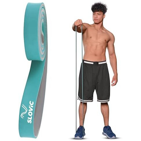 SLOVIC Dual Color Heavy Resistance Band (Blue & Grey) for Workout Set Exercise & Stretching Pull Up Bands for Home Exercise Toning Loop Bands for Gym Men & Women Resistance Bands (with Door Anchor)