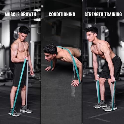 SLOVIC Dual Color Heavy Resistance Band (Blue & Grey) for Workout Set Exercise & Stretching Pull Up Bands for Home Exercise Toning Loop Bands for Gym Men & Women Resistance Bands (with Door Anchor)