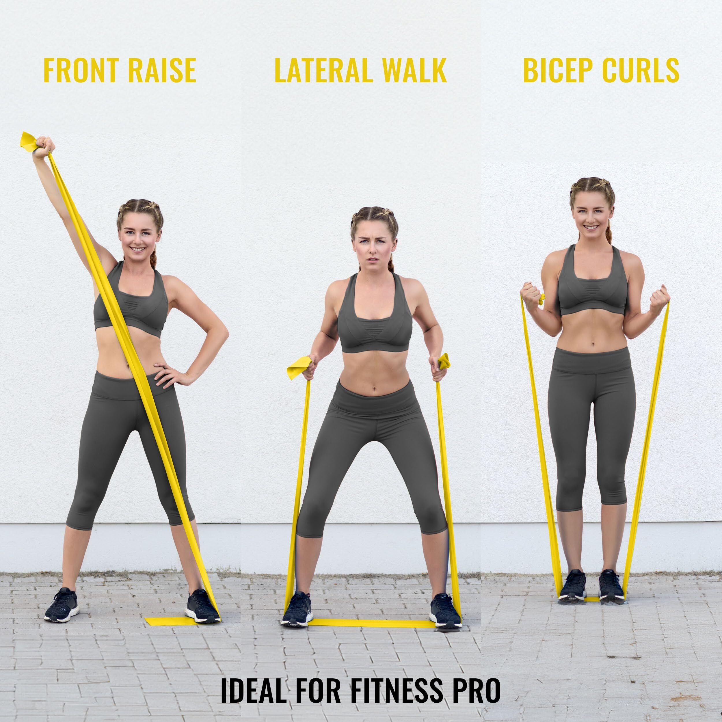 SLOVIC Professional Latex Resistance Thera Band (Heavy Resistance) | 100% Natural | for Warm-Up, Stretching, Cardio, Strength Training, Home Fitness, Exercise, Gym Workout & Yoga (Yellow)