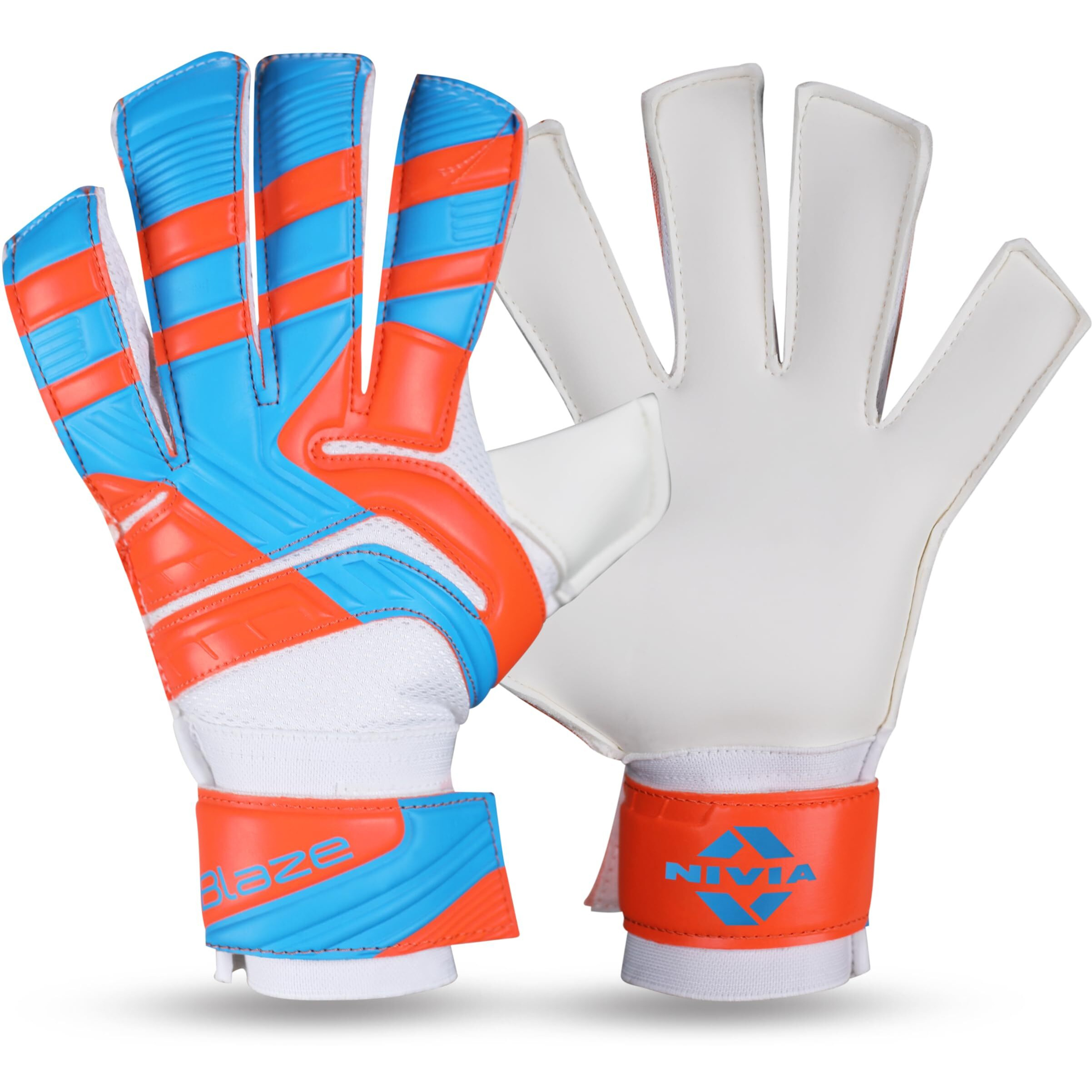 Nivia Blaze Jr. Synthetic Goalkeeper Gloves, X-Small (Orange Black)