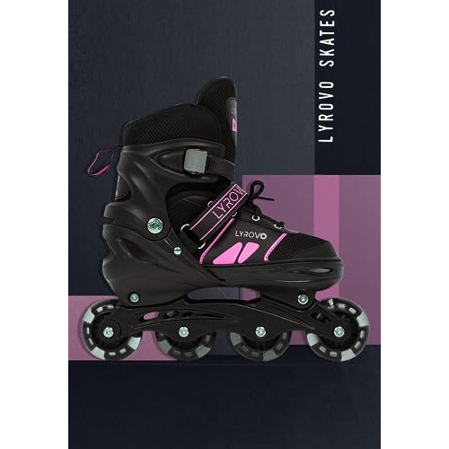 Lyrovo Aluminium Inline Skates shoes (M, Pink)