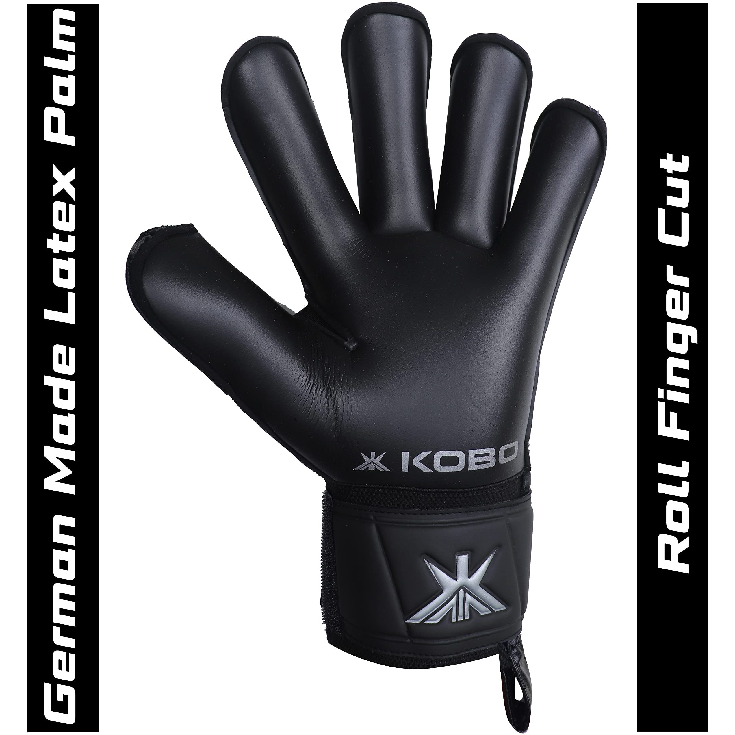 Kobo Gripper 9.5 Latex Football Goal Keeper Gloves (Black)