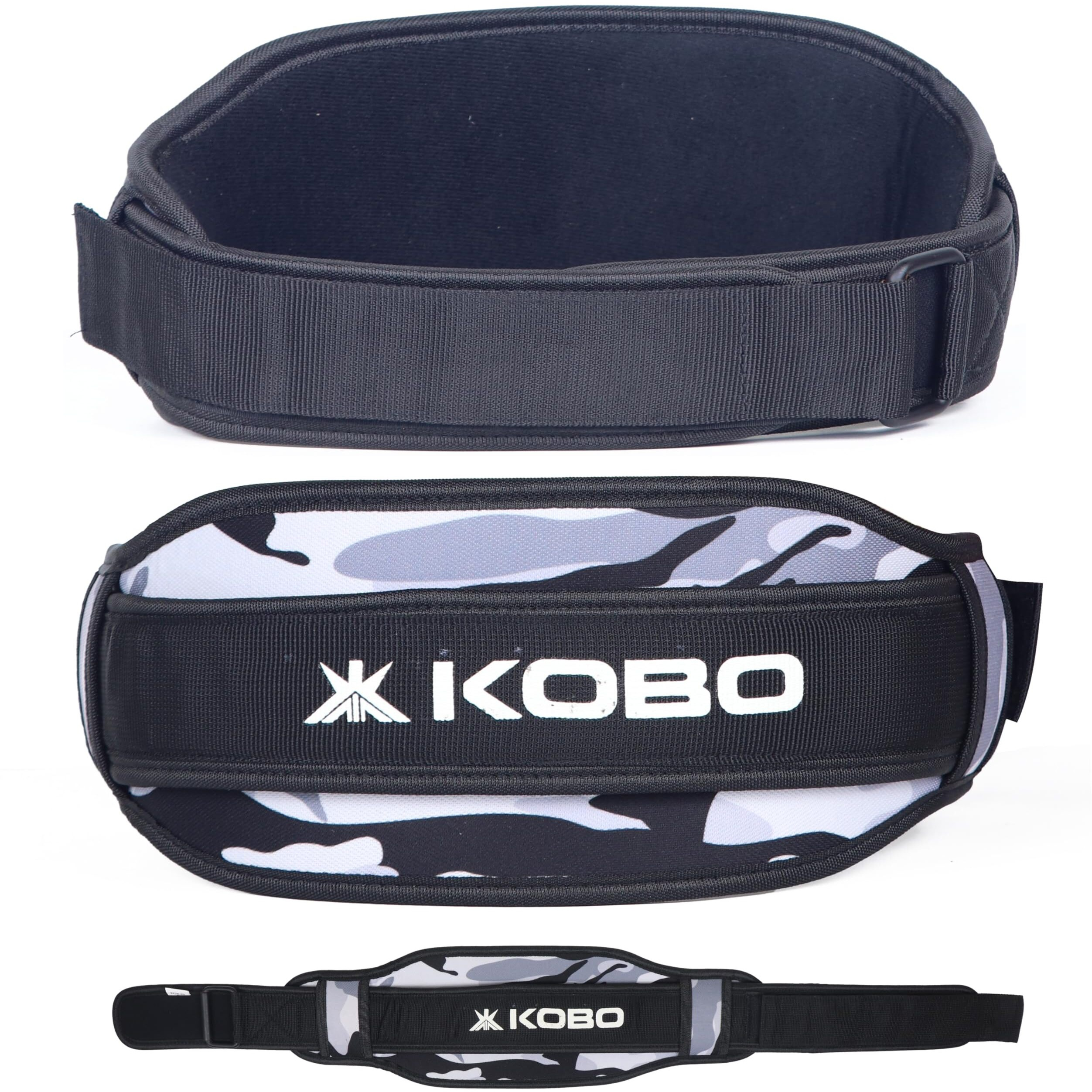 Kobo Multipurpose Gym Belt For Weight Lifting Fitness, Neoprene Padded, 6 Wide Back Support, Adjustable Hook & Loop Closure Powerlifting Deadlift Squat Workout Strength Training, Men Women WTB-20