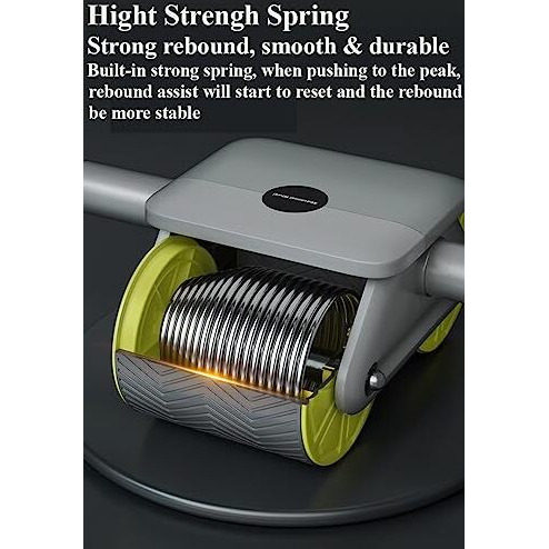 YAGVIZ AB Wheel Roller with Automatic Rebound Assistance and Resistance Springs - Ergonomic Handle - Perfect Home Gym Equipment for Men and Women