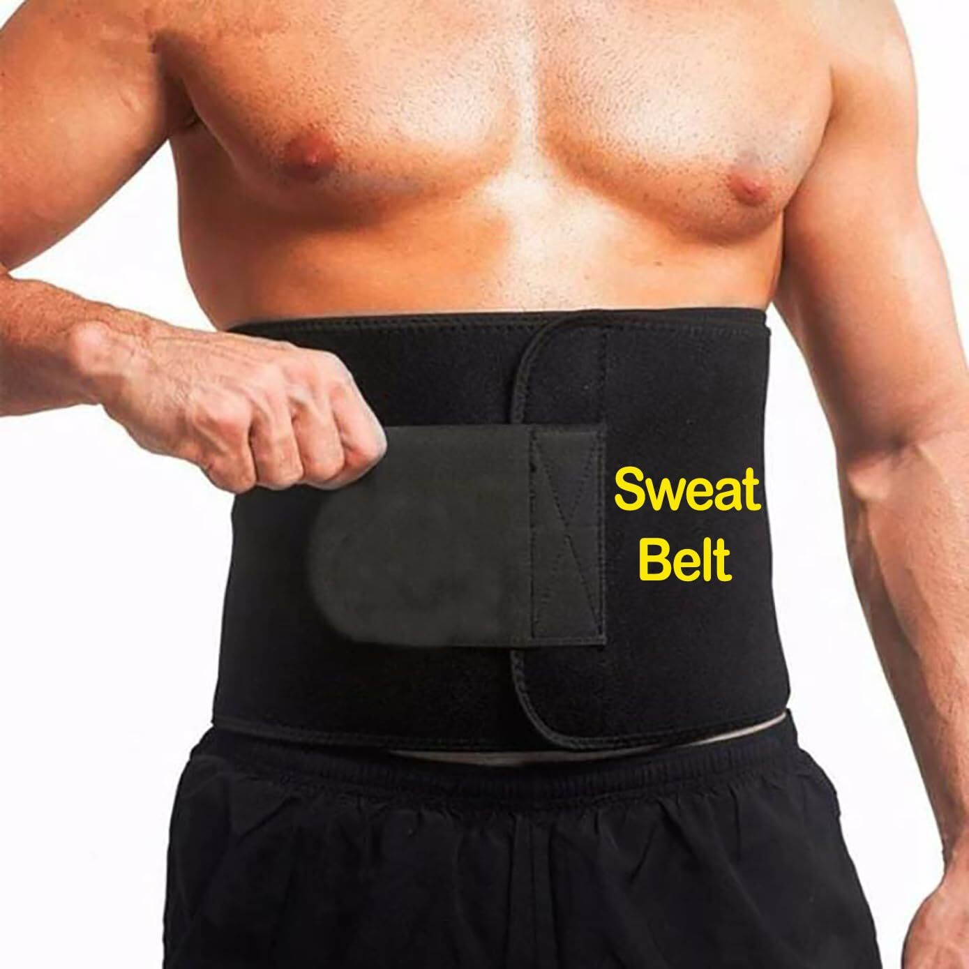 EASY DEAL INDIA EDI- Yoga Fit Fitness Belt Shaper Belt, Belly Fat Burner Non-Tearable Tummy Trimmer Slimming Belt for Men - Sizes- 48 INC