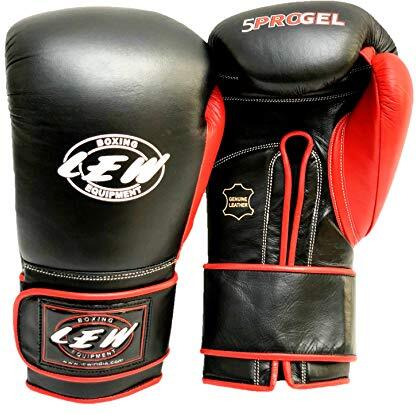 LEW Black Red Gel Sparring Gloves (Black Red, 12 OZ)