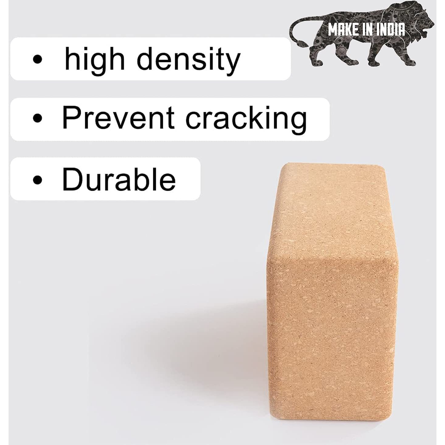 Wearslim Women s and Men s Cork Premium High Density Non-Slip Exercise Yoga Bricks, Lightweight, Odour-Resistant and Moisture-Proof, Perfect Yoga Equipment - Size (23.7 x 14 x 9 cm) (Brown)