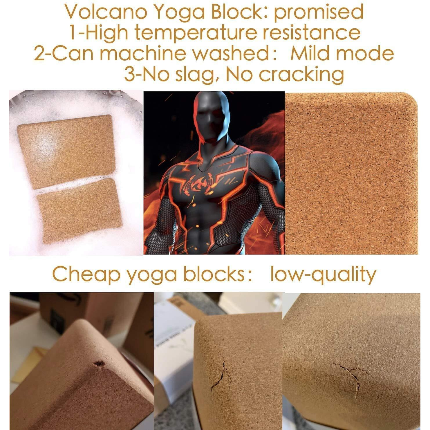 Wearslim Women s and Men s Cork Premium High Density Non-Slip Exercise Yoga Bricks, Lightweight, Odour-Resistant and Moisture-Proof, Perfect Yoga Equipment - Size (23.7 x 14 x 9 cm) (Brown)