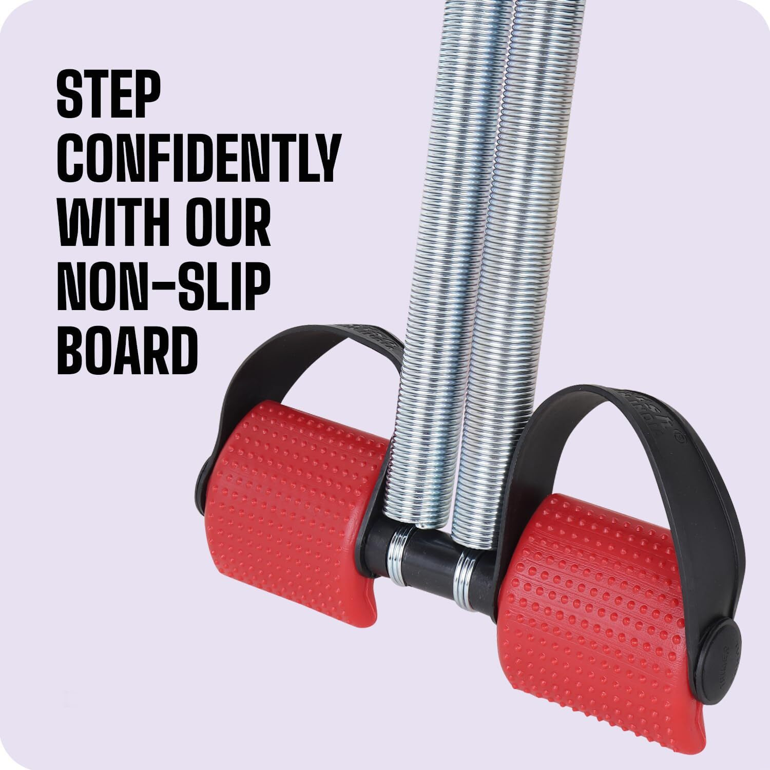 SUREFIT Tummy Trimmer Double Spring For Men & Women - Ab Exercise Equipement, Abdominal Workout For Home & Gym Use - Stomach, Abs, Belly Exercise-Red