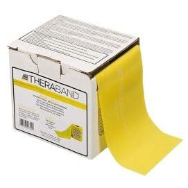 Theraband Thin Light Resistance Latex Free Exercise Band 4 Feet(Length) x 4 Inches(Width) Yellow