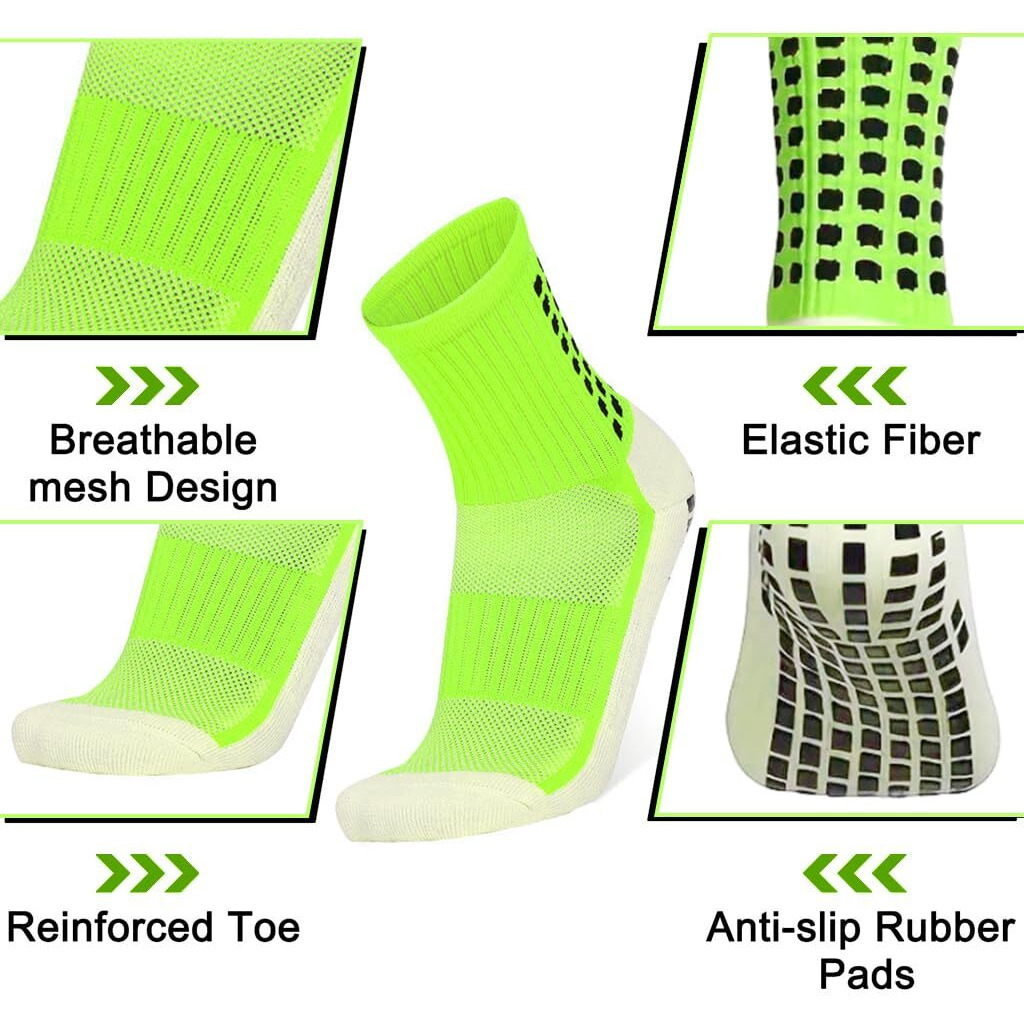 PROBEROS Ankle Length Socks for Badminton Soccer Running Gym & Indoor Training Green