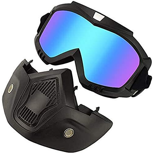 FABSPORTS protective goggles with detachable mask, Anti UV, Windproof, soft foam padded for comfort. Used for Motorcycle, Dirt Bike off road, ATV Ride, snowboarding, skiing, cycling etc