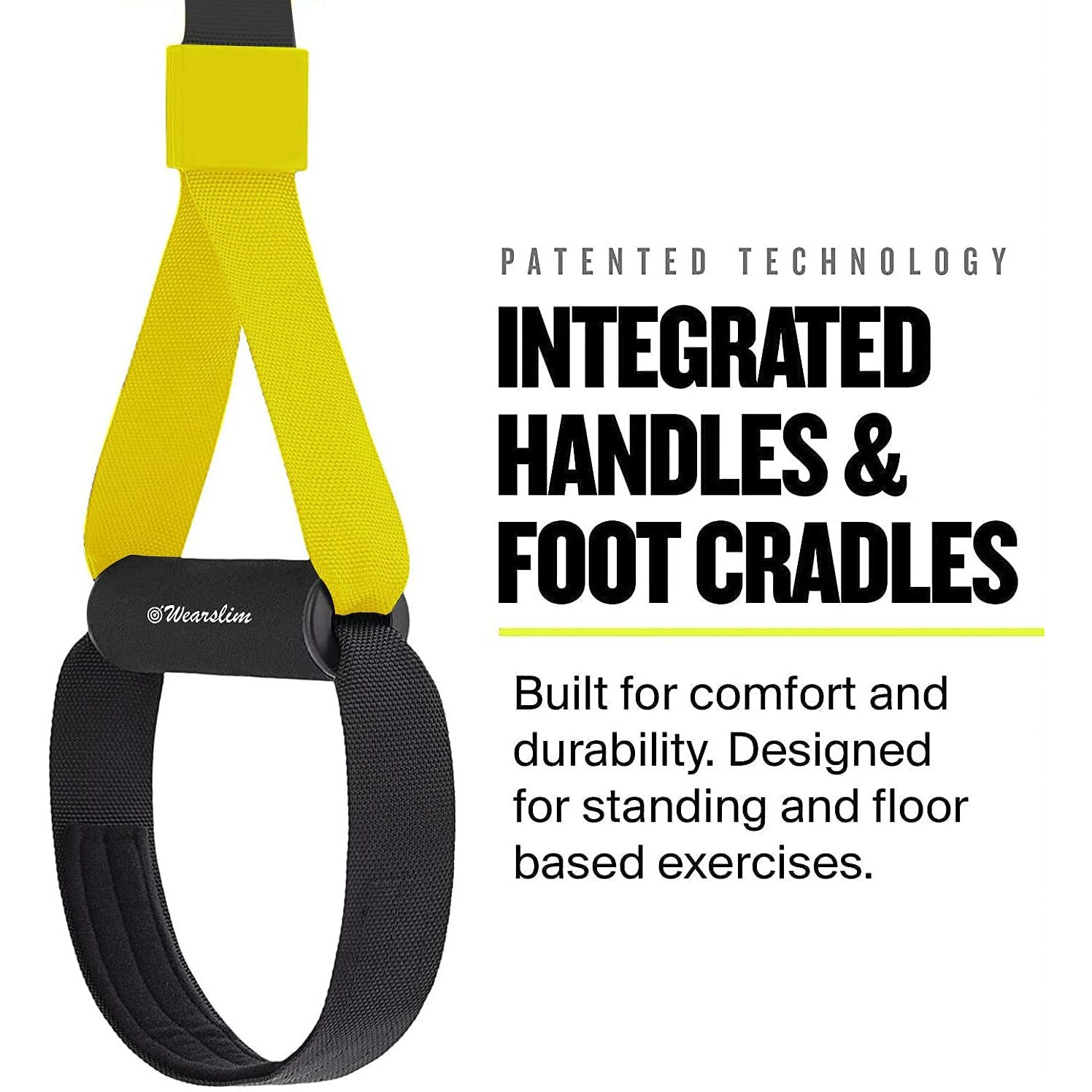 Wearslim Professional All in one Suspension Trainer, Full Body Weight Resistance System Lightweight & Portable Build Muscle, Burn Fat, Improve Cardio - (Yellow)