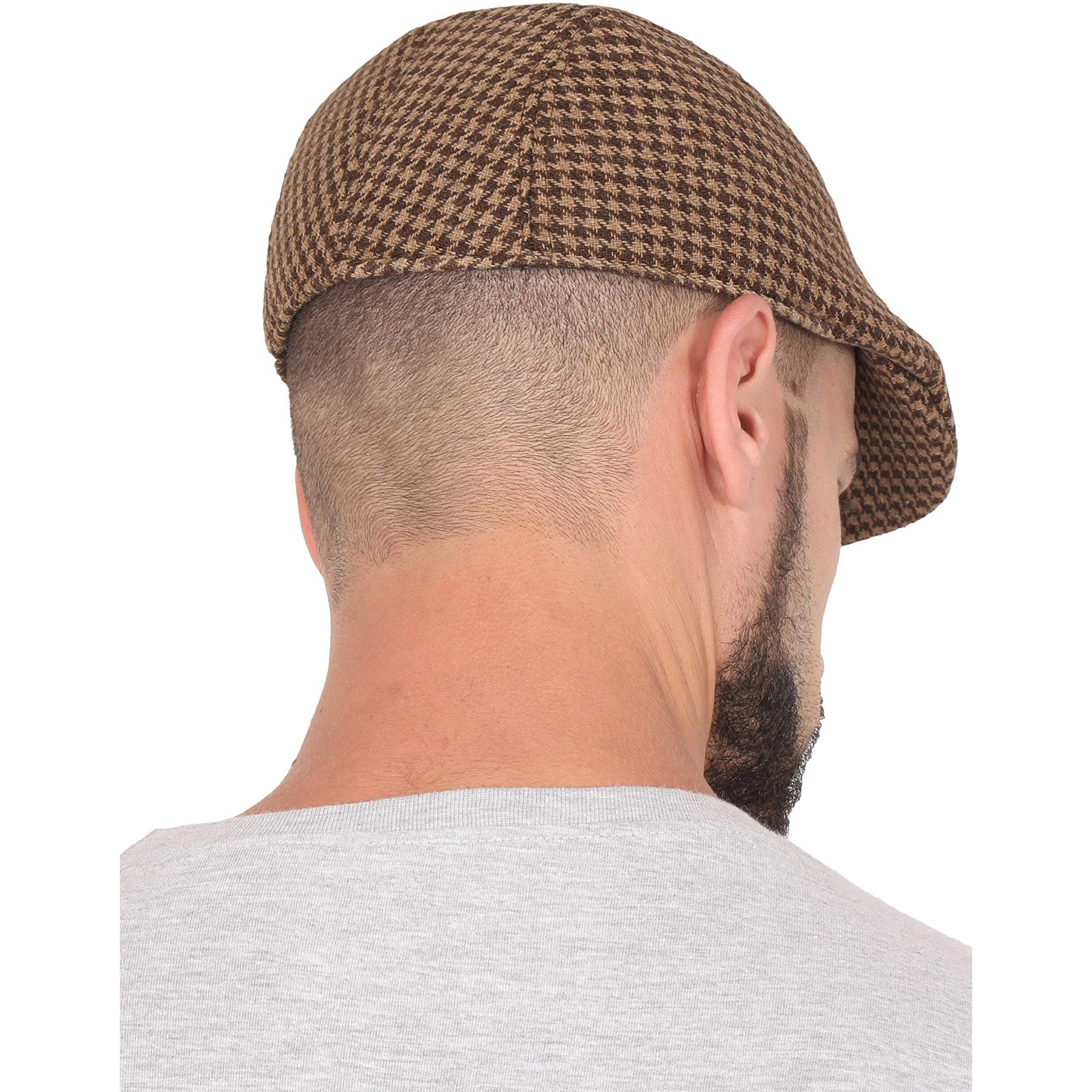 FabSeasons Checkered Polyester Golf Flat Cap Brown