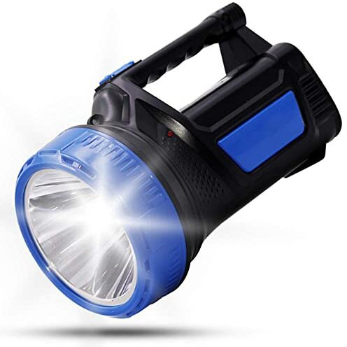 Pick Ur Needs Emergency Rechargeable Long Range Search Torch Light with Side 2 Tube Laser High Power Search Light (50 Watt + 2 Tube)