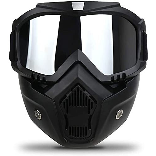 FABSPORTS protective goggles with detachable mask, Anti UV, Windproof, soft foam padded for comfort. Used for Motorcycle, Dirt Bike off road, ATV Ride, snowboarding, skiing, cycling etc