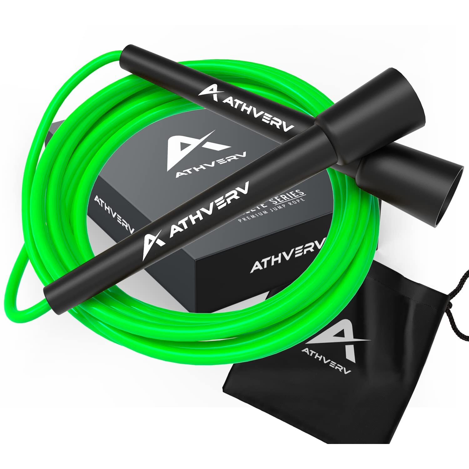 Athverv Adjustable Skipping Rope for Men, Women & Kids  Speed Jump Rope for Exercise Workout & Weight Loss (Yellow) - Handle Material  Plastic