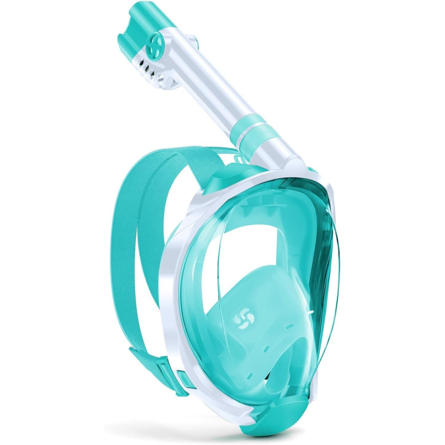 Delavala Full Face Snorkeling Mask Diving Gear - Latest Dry Top System,180 Degree Panoramic View Snorkeling Mask with Camera Mount,Safe Breathing,Anti-Leak Anti-Fog-Swim Fins (Green- Large X-Large)