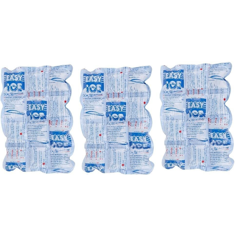 Easy Ice Cooler Chiller for Ice box. Flexible even after freezing, compact & space saving. Reusable for years. Pack of 3 sheets each 10 x 7 inch.