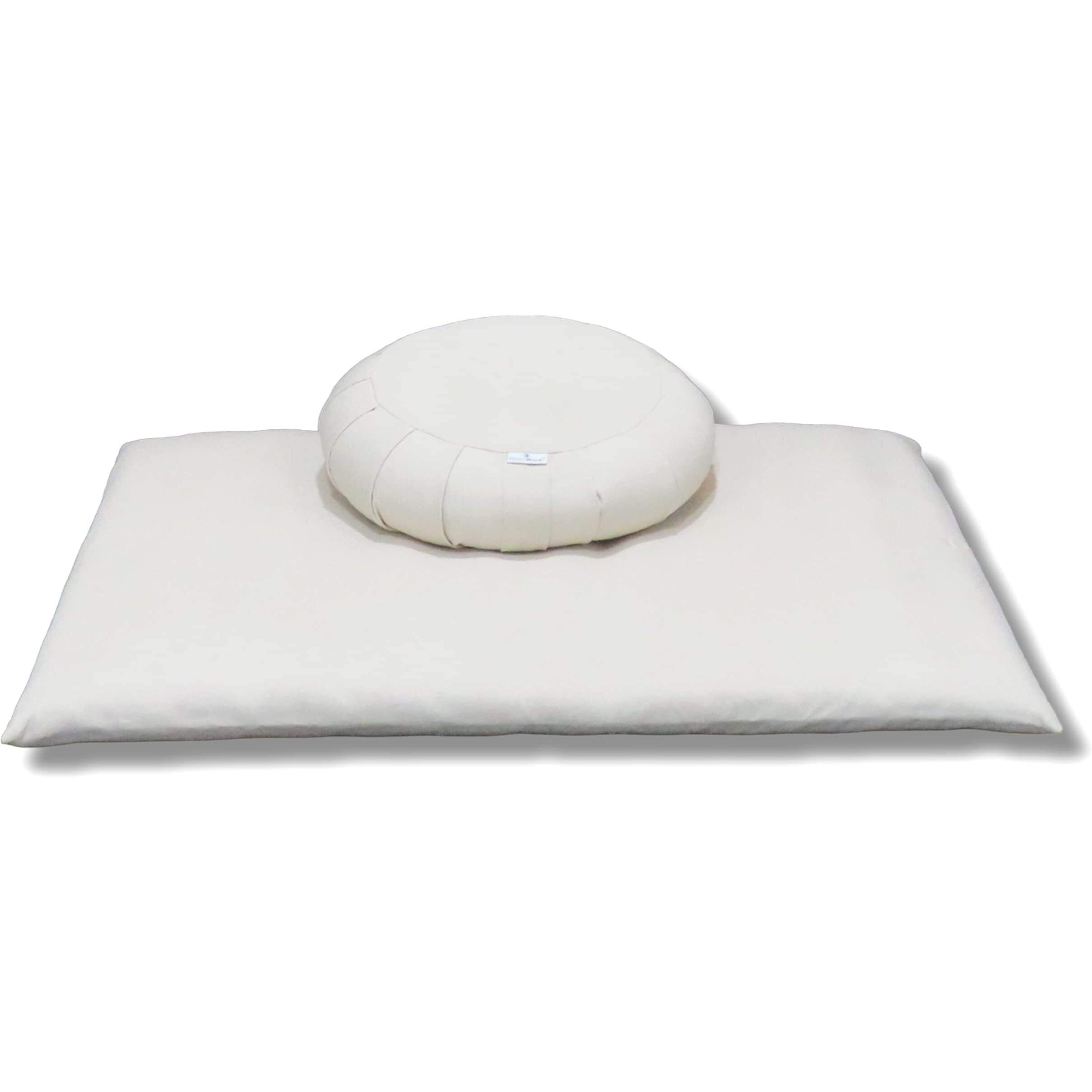 NutriBuck ZAFU & Zabuton Meditation Yoga Mat Cushion Combo Filled with Buckwheat Hulls (Crescent Zafu and Zabuton (Dark Green))