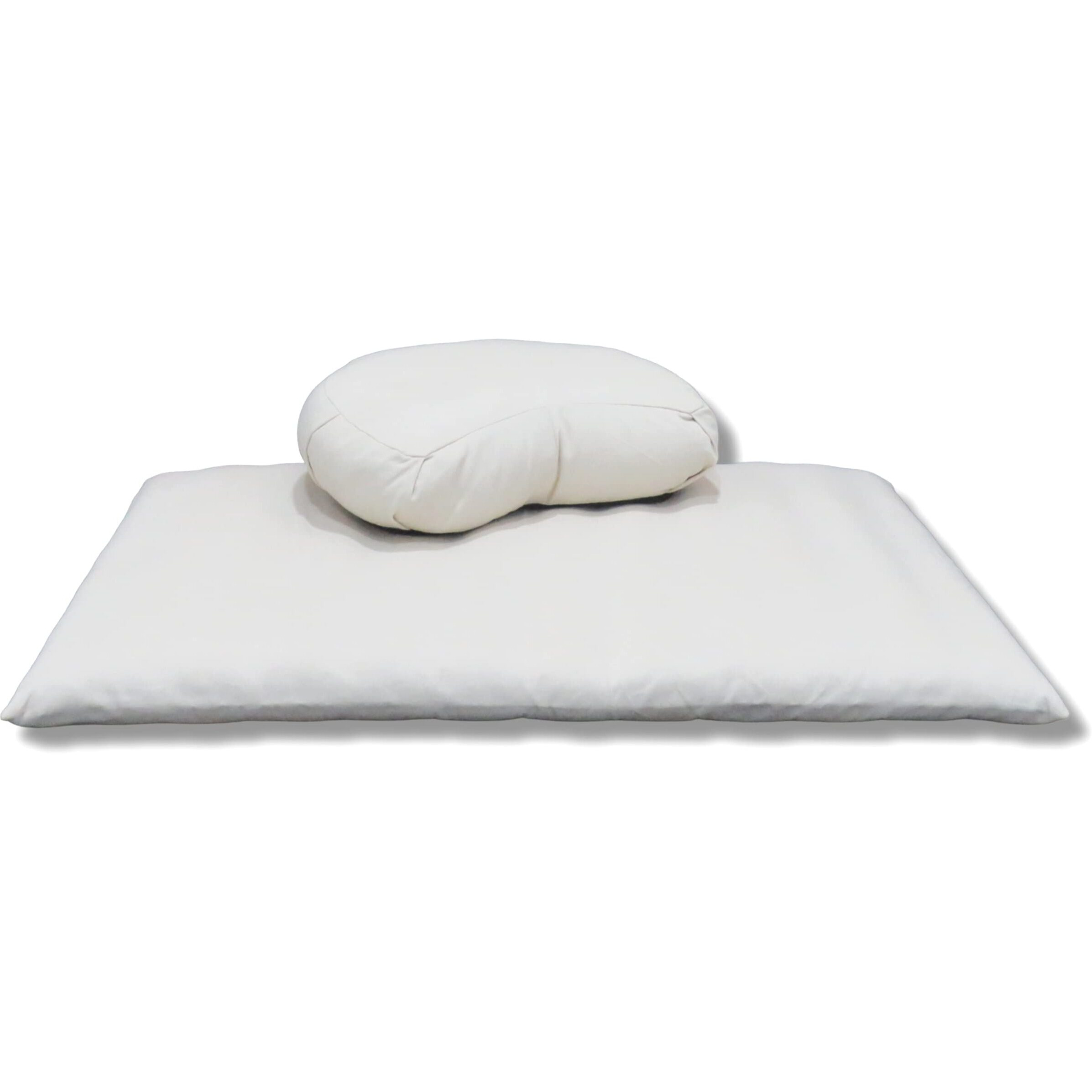 NutriBuck ZAFU & Zabuton Meditation Yoga Mat Cushion Combo Filled with Buckwheat Hulls, Experience Holistic Comfort, and Mindfulness in Every Meditation Session. (Crescent Zafu and Zabuton (Cream))