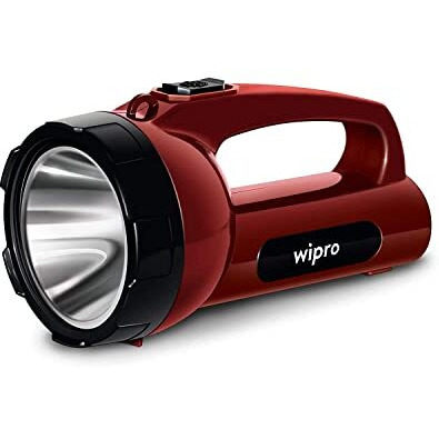 wipro Plastic Emergency Rechargeable Torch Light, White, Pack of 1