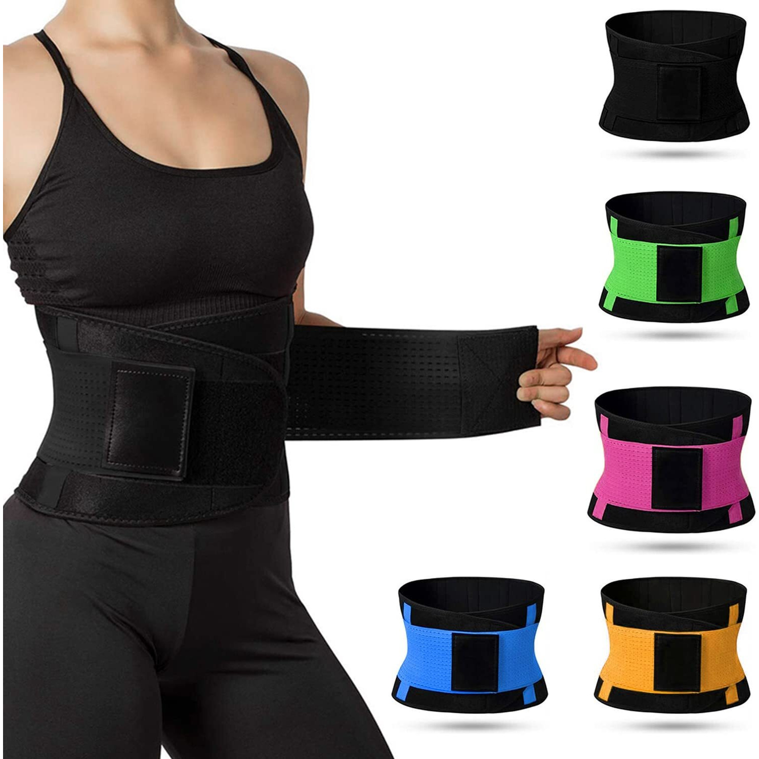 LEOPAX Waist Trainer Trimmer Belt for Men and Women Waist Stomach Belt Shaper Fitness Belt Yoga Wrap Hot Belt Unisex Weight Loss Back Pain Gym Running Travel Tummy Workout Belt - X-Large (Black)