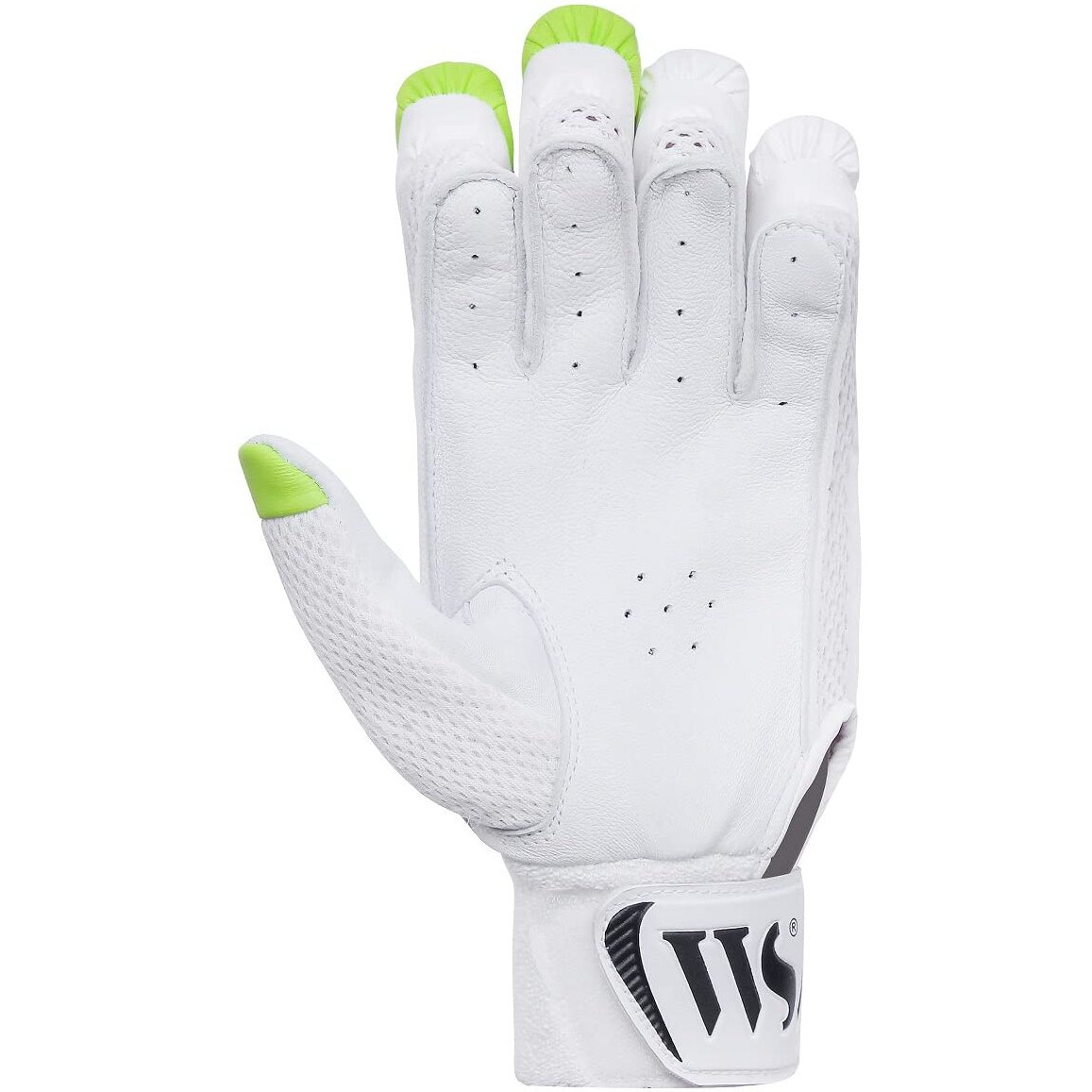 Whitedot PU Astral Cricket Batting Gloves, White, Suitalble for Boys Right Hand