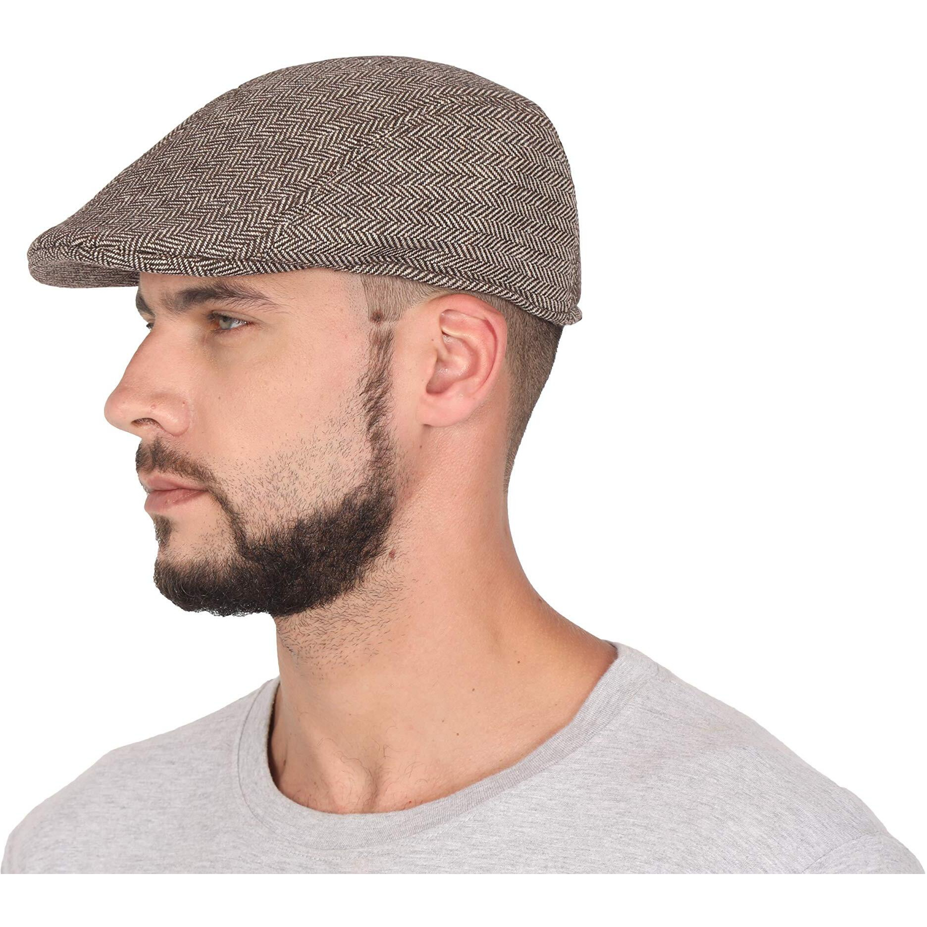 FabSeasons Self Designed Polyester Golf Flat Cap Dark brown