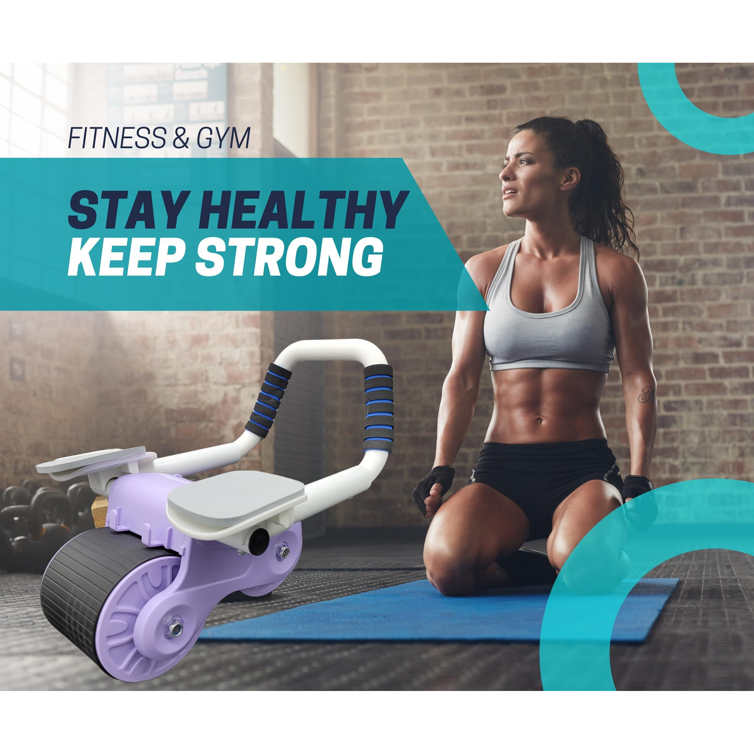 SG-Mart Automatic Rebound Ab Wheel | Abdominal Exerciser with Elbow Support for Core Strength Training, Home Gym Fitness Equipment