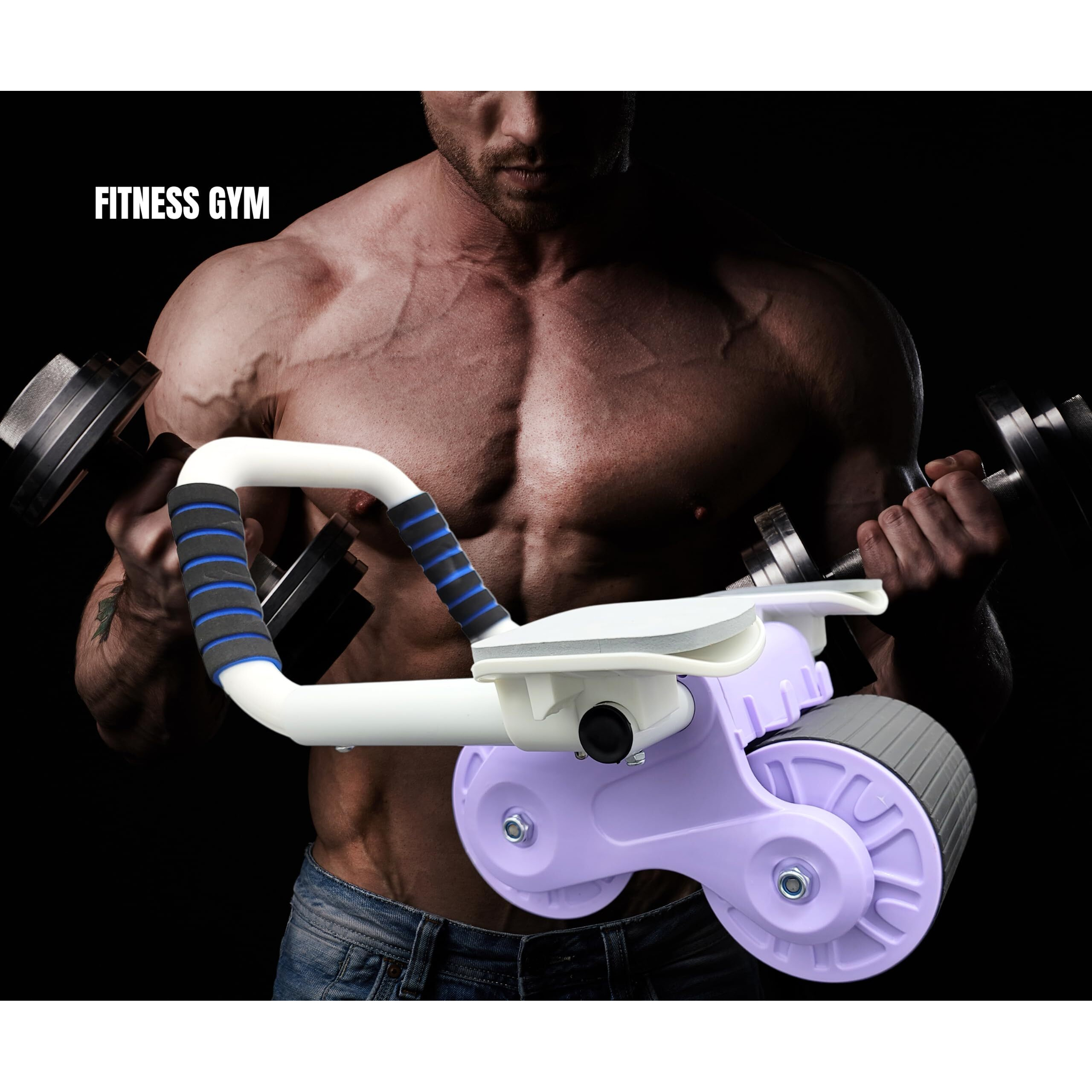 SG-Mart Automatic Rebound Ab Wheel | Abdominal Exerciser with Elbow Support for Core Strength Training, Home Gym Fitness Equipment