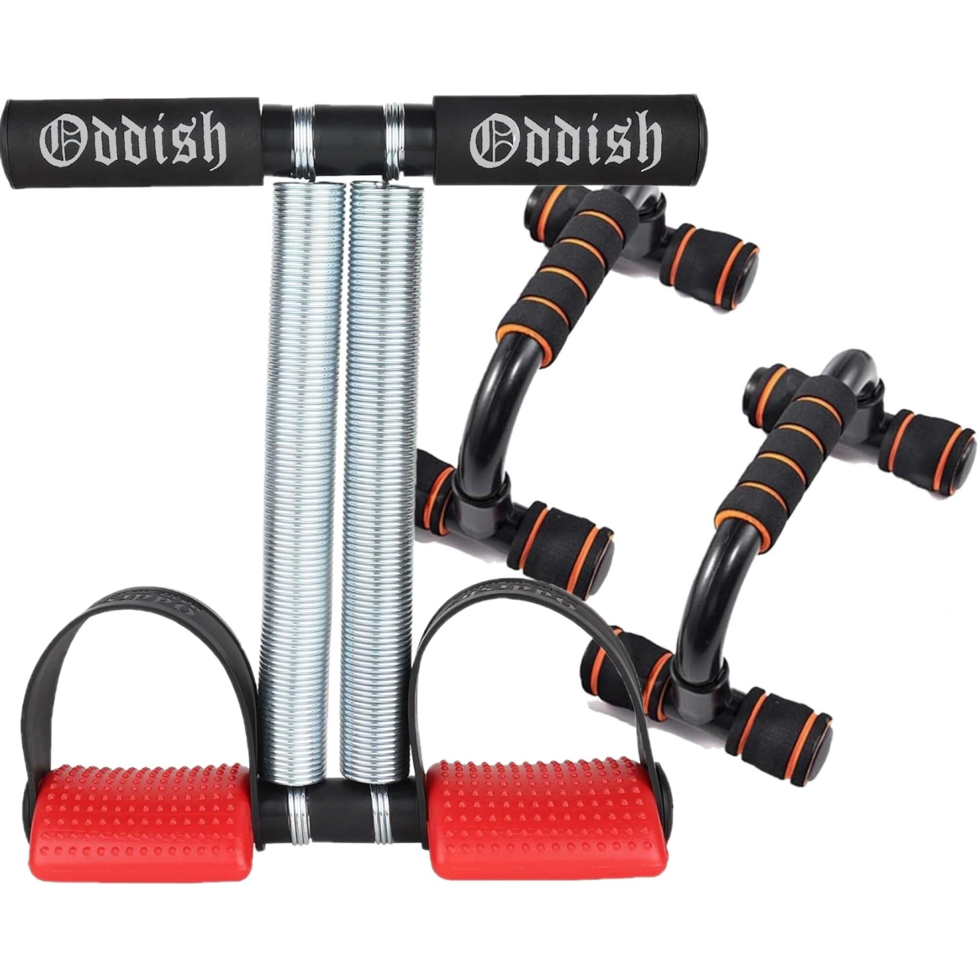 ODDISH Way to Fitness Tummy Trimmer Double Spring with Push-Up Bar Combo Pack for Men & Women  Ab Exercise Equipment for Home & Gym Use