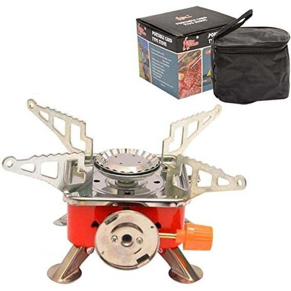 CRENTILA Foldable Gas Stove Portable Mini Burner With Windproof Design Powerful Gas Stove Suitable For Cooking Gas Burners Outdoor Backpack Hiking, Camping, Picnic