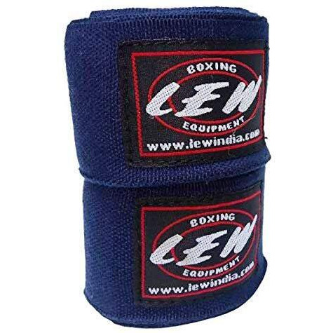 LEW Mexican Style Boxing 180  with Elastic Hand & Wrist Support Multicolor Handwraps (Navy Blue)