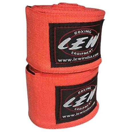 LEW Mexican Style Boxing 180  with Elastic Hand & Wrist Support Multicolor Handwraps (Light Orange)