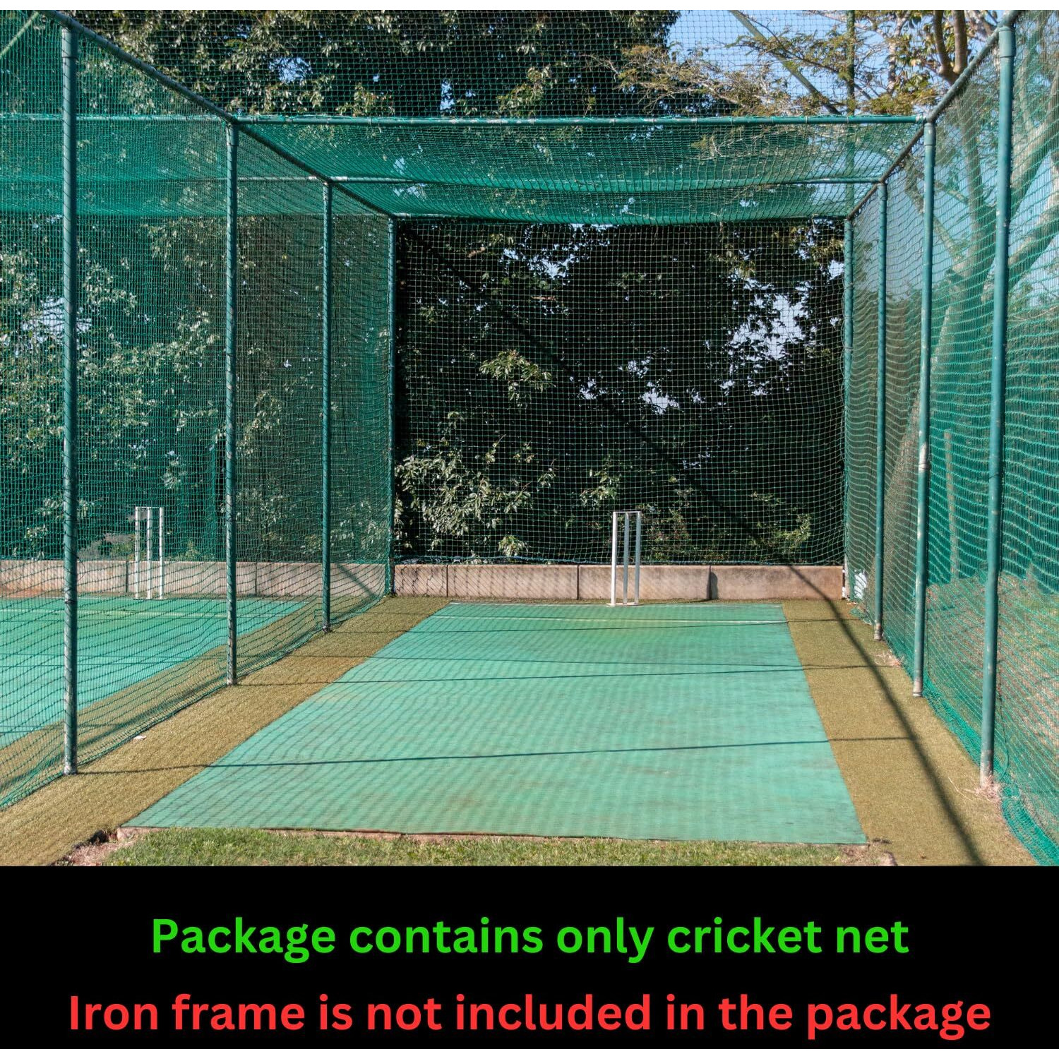 AMZ Sports Nets Cricket Batting Practice Net Cage Regular Training Netting for Outdoor Backyard Ground Sports (1.5mm thickness) (Blue, 15Ft. X 40 Ft.)