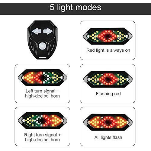 ZIGLY Bicycle Turn Signals Remote Control Indicator LED Rear Light USB Rechargeable Cycling Taillight- Bicycle Tail Light -Indicator Light Cycle