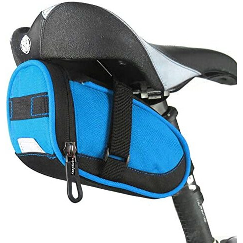Kraptick Waterproof Cycle Bicycle Bag, Tail Bag for Cycle Accessories- Tools, Mobile Phones Bicycle Storage Bag with Reflective Straps (Basic Blue)
