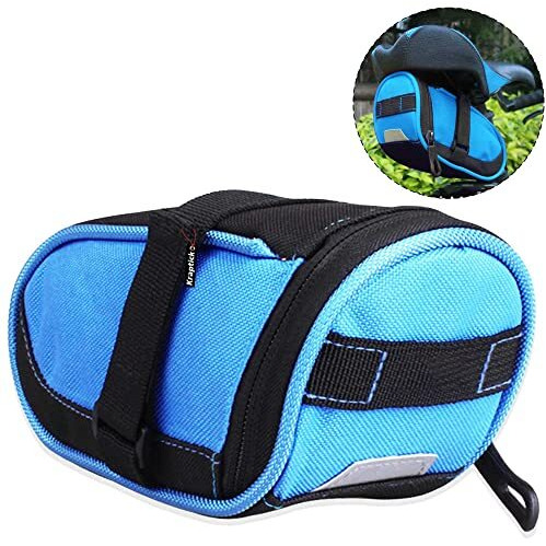 Kraptick Waterproof Cycle Bicycle Bag, Tail Bag for Cycle Accessories- Tools, Mobile Phones Bicycle Storage Bag with Reflective Straps (Basic Blue)