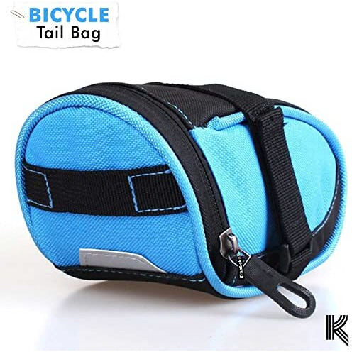 Kraptick Waterproof Cycle Bicycle Bag, Tail Bag for Cycle Accessories- Tools, Mobile Phones Bicycle Storage Bag with Reflective Straps (Basic Blue)