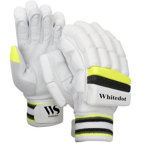 Whitedot Gannet Cricket Batting Gloves||Suitable for Youth|Medium Right Hand||White