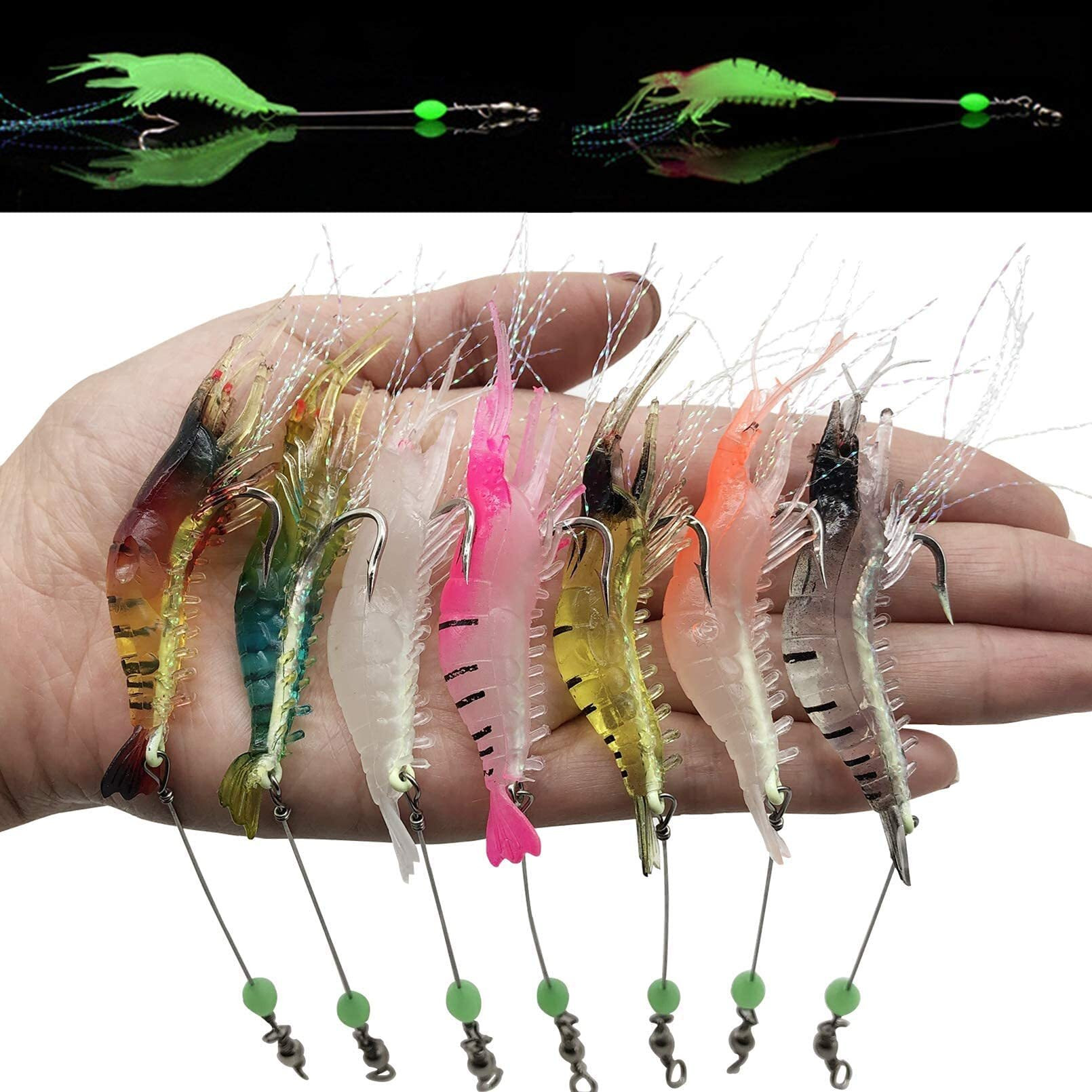 Proberos 7 PCS Simulated Fishing Lures Soft Bait Swimbaits Slow Sinking Swimming Lures Freshwater and Saltwater,Stable and Tempting (Set 2)