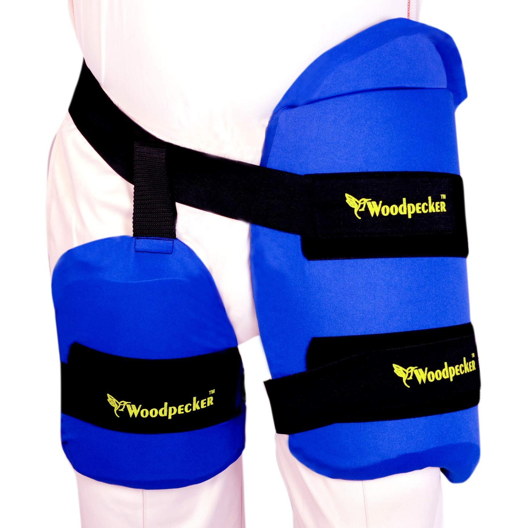 Woodpecker Right Hand Thigh Guard for Cricket (Blue, Medium)