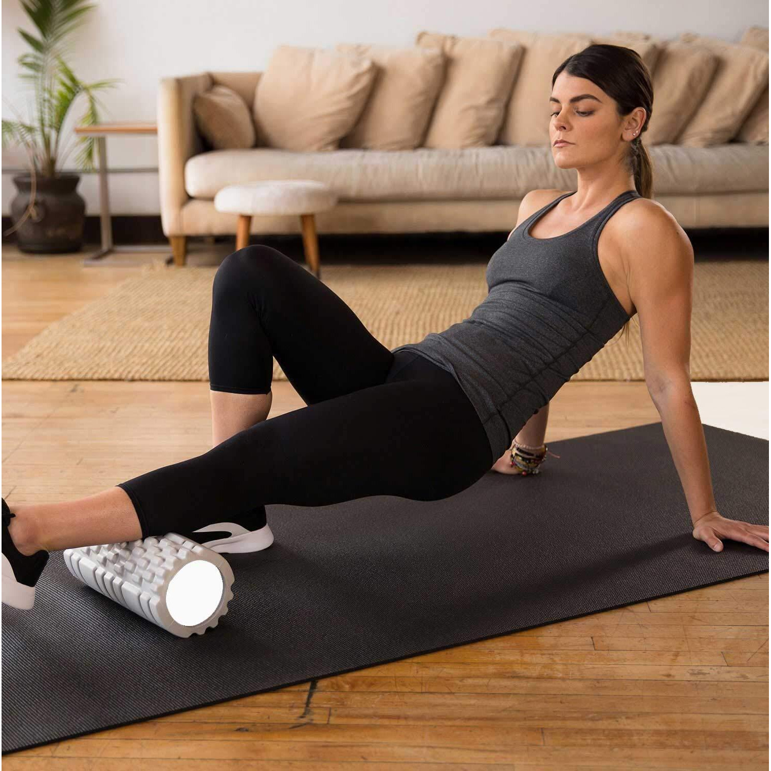 Bodylastics 60cms Foam Roller for Deep Tissue Massage, Relief from Sore Muscles Pain, Pre & Post Exercise Fitness Workout Sessions