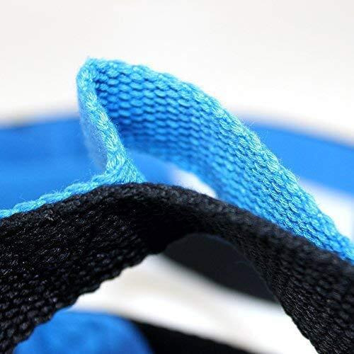 B BOZZBY Yoga Belt 10 Loop Option Varient Stretching Strap for Yoga, Pilates, Exercise, Physical Therapy Home Fitness (Blue-Black)-1 Pcs