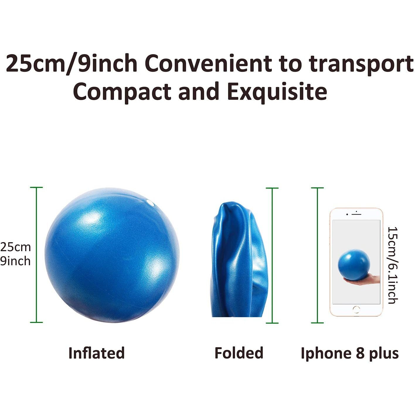 SKYFUN (LABEL) Full Body Inflatable Shaping Fitness Fit Gym Pilates Swiss Ball for Balance, Stability, Stretching, Core Fitness(9 Inch, Blue Color)